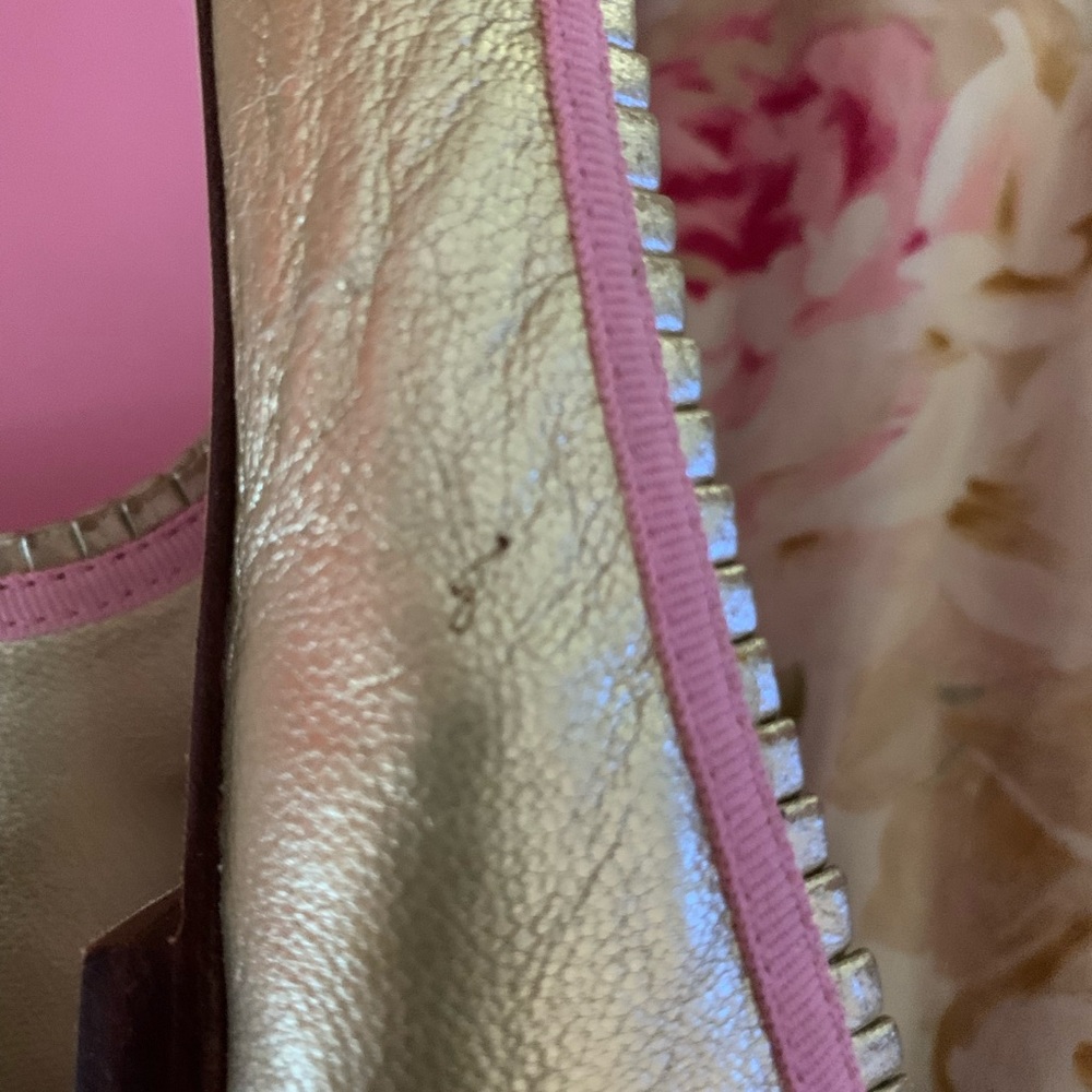 Lilly Pulitzer Via Palm Beach Gold Ballet Flats Size 9.5 - Picture 5 of 5